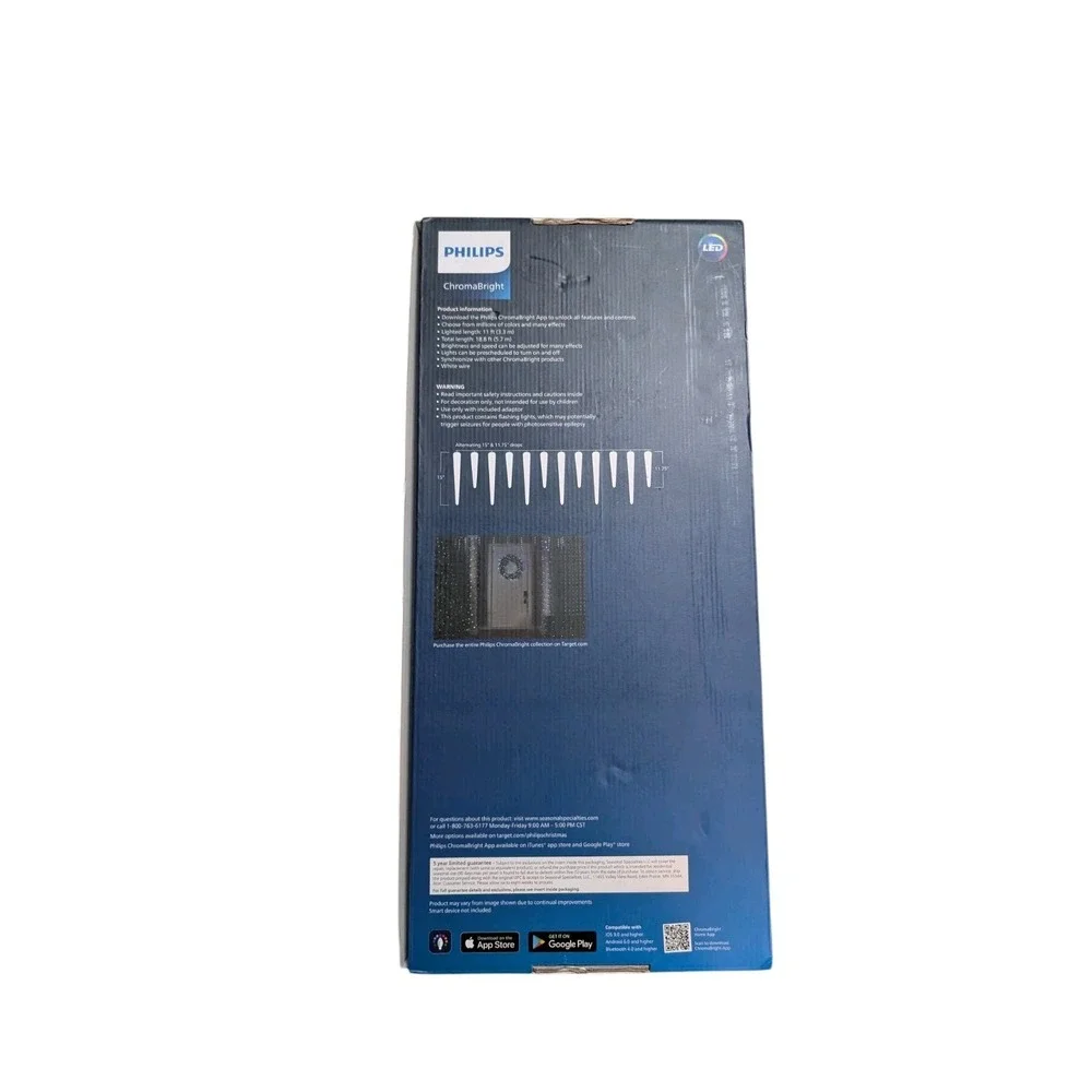 Philips 12ct ChromaBright LED App Controlled Molded Icicle with RGB LED's,